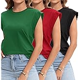 Eonvogueous 3 Pack Summer Tops for Women, Cap Sleeve Tank Top Basic Tee Shirts Casual Tank Loose Fit 2025 Fashion S-XL