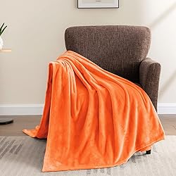 BEDELITE Orange Throw Blanket for Couch