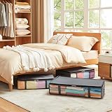 Lifewit 65L Under Bed Storage Bags 3 Pack with Front Window Grey view 8