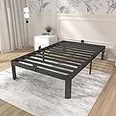 ITIMIDI 12 Inch Twin Bed Frames, Twin Size Bed Frames, Safety Design with Rounded Corner Legs, DIY Headboard Hole, Heavy Duty Platform Support Up to 3500 lbs, No Box Spring Needed, Noise Free, Black