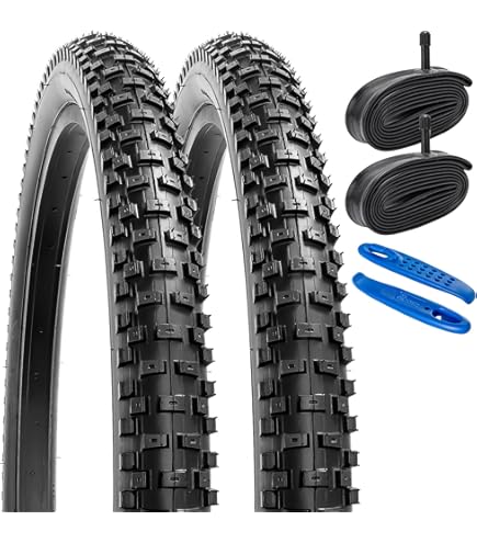 YunSCM 24" Bike Tires 24 X 1.50/40-507 And 24" Tubes 24x1.5/1.75 AV32mm