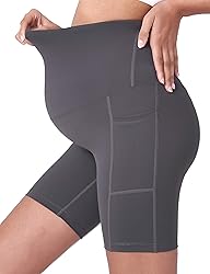POSHDIVAH 2PCS Black Grey Women's Maternity Yoga