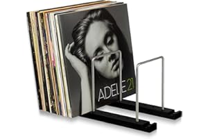 Optage Audio Vinyl Record Storage, Solid Wood Vinyl Record Holder, use for Record Storage, Vinyl Record Holder, Vinyl Storage & Vinyl Stand (50-75 LP Capacity, Black)