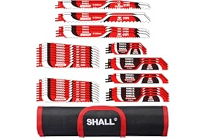 SHALL 34-Piece Reciprocating Saw Blade Set, Reciprocating Saw Blades for Cutting Metal/Wood/Plastic/Drywall/Wet Wood, CRV Ste