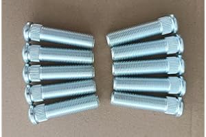 WANTONE RACING 10 PCS 1/2" Extended Longer Than Stock Serrated Wheel Stud Bolts Thread 1/2-20 - .535 in. Knurl, 2 in. Length Replacement for Chevrolet Buick Cadillac GMC Pontiac Oldsmobile