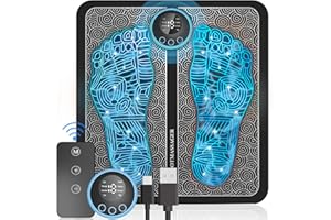 UQQU EMS Foot Massager for Neuropathy,Foot Massager Pad for Pain Plantar Relief, Muscle Relaxation, Portable & Rechargeable Feet Stimulator Massager Mat with 8 Modes, 19 Levels