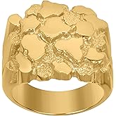 Jewels By Lux 10kt Yellow Gold Mens Nugget Textured Band Ring