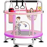 CYlively 5-in-1 Toddler Trampoline for Kids,60"" Trampoline for Toddlers,Upgrade Kids Trampoline Indoor Outdoor,500lbs Baby Child Large Small Trampoline with Safety Net