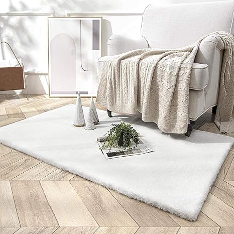 Amazon Gwzsx 柔らかい ウサギ ラグ センターラグ ベルベット いさらフワ ラグマット 絨毯 シャギー 心地良 ラグマット 滑り止め付 玄関マット カーペット 80x160cm 白い ラグ カーペット オンライン通販