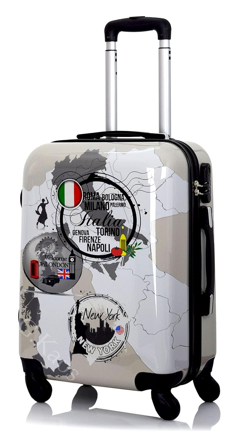 G Kaos Trolley maleta de cabina con ruedas rígida de ABS policarbonato