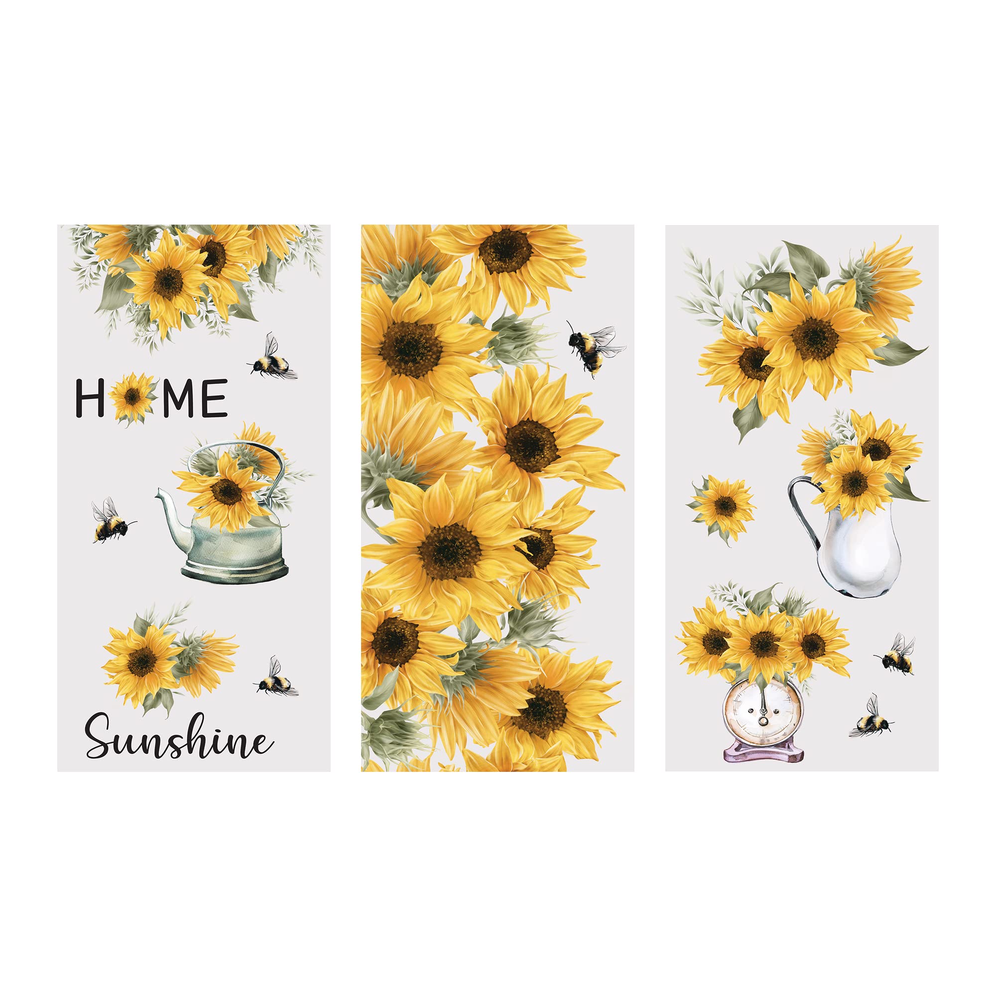 Rub on Transfers for Crafts and Furniture | 3 Design Sheets 6”x 12” | Home Decor Transfers | Furniture and Craft Decals | by Thymeless Designs (A Pocketful of Sunflowers)