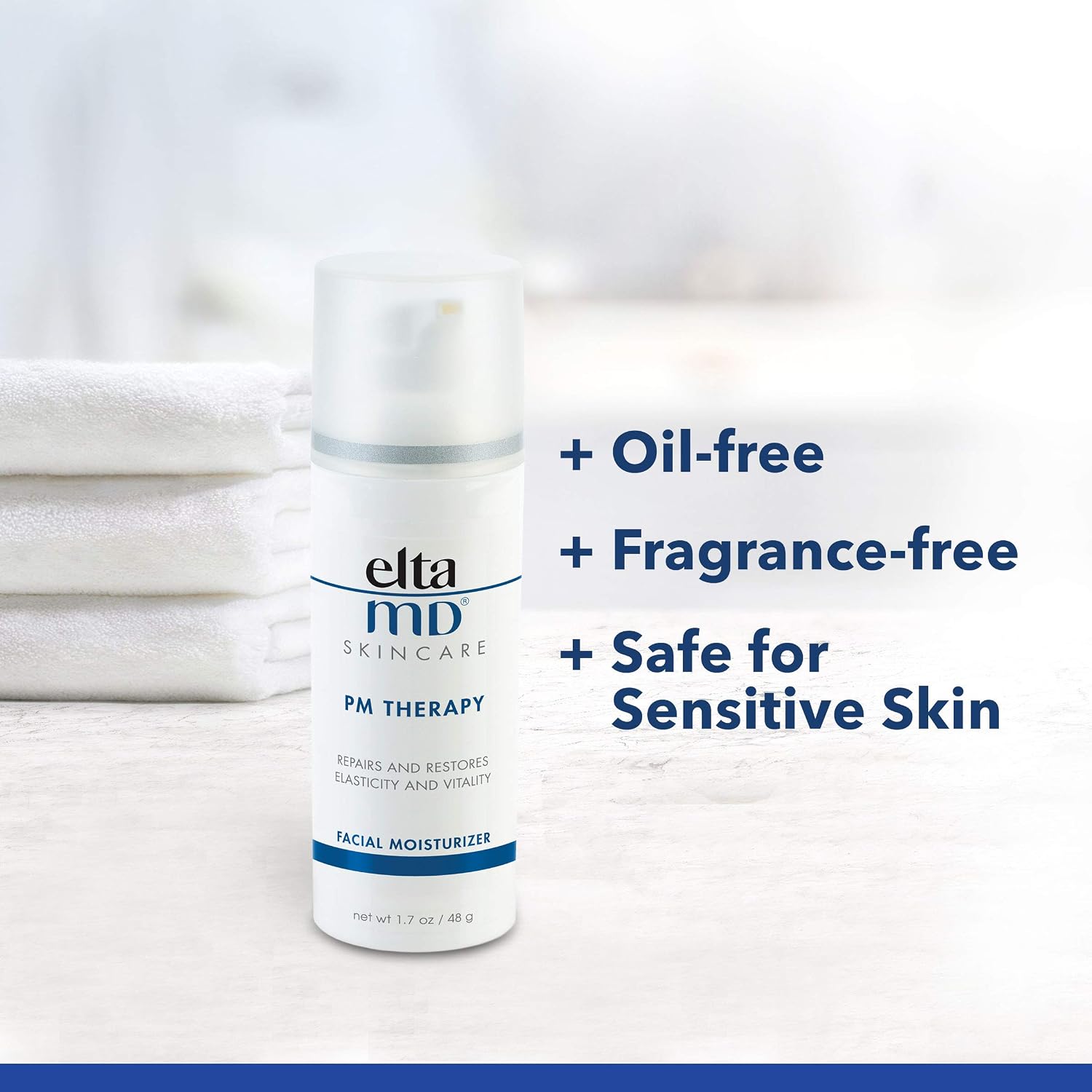 EltaMD PM Therapy Facial Moisturizer, Antioxidant, Peptide and Ceramide Blend, Oil-free, Dermatologist-Recommended, 1.7 oz - Image 5