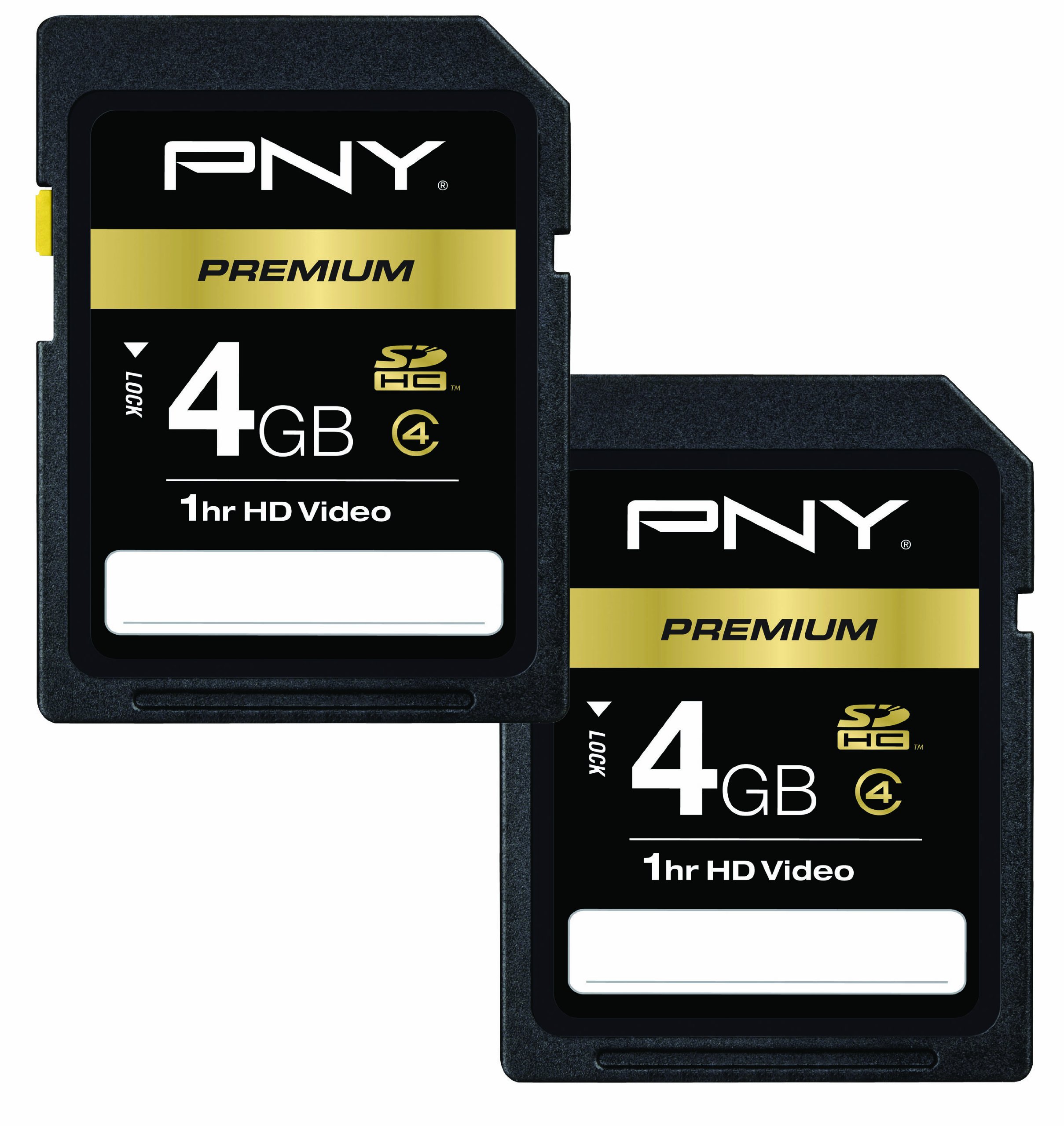 PNY 4 GB Optima (SDHC) 2-Pack 4 GB SDHC Flash Memory – Flash Memory (4 GB, SDHC, Black)