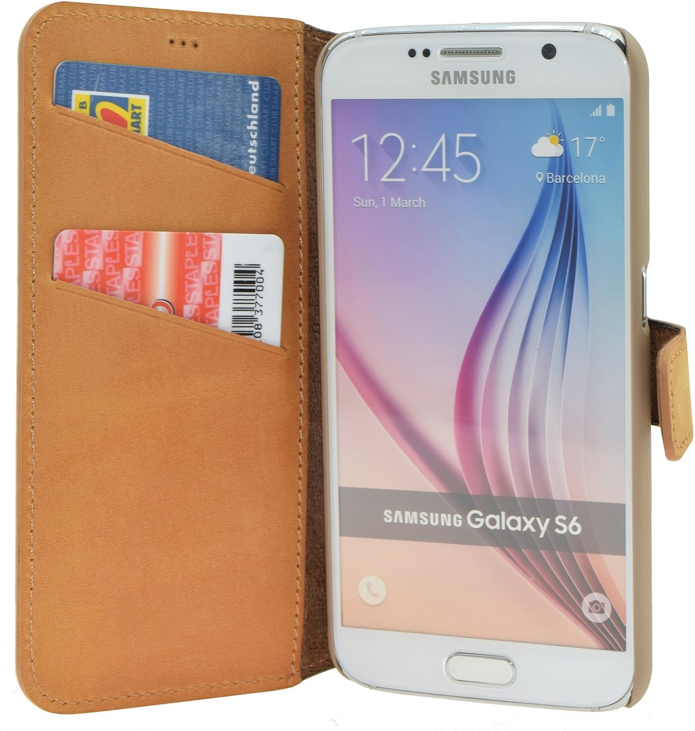 Original Suncase book-style leather case for Samsung Galaxy S5, S6, S6 Edge, S7, S7 Edge, genuine leather with card holder and stand function, case holder sleeve - Image 3