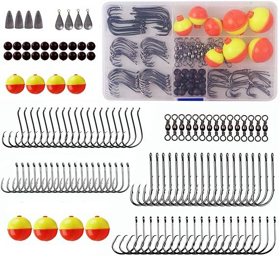 Fishing Hooks Tackle Box Float Bobber Fishing Sinker Weight Fishing Swivel Snaps Soft Plastic