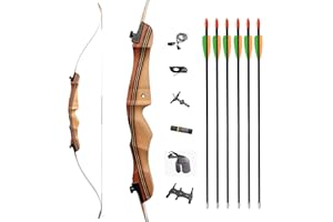 48/54 Inch Archery Takedown Recurve Bow and Arrow Set 10-20Lbs Right Hand Wood Bow for Women Beginner Outdoor Training Game