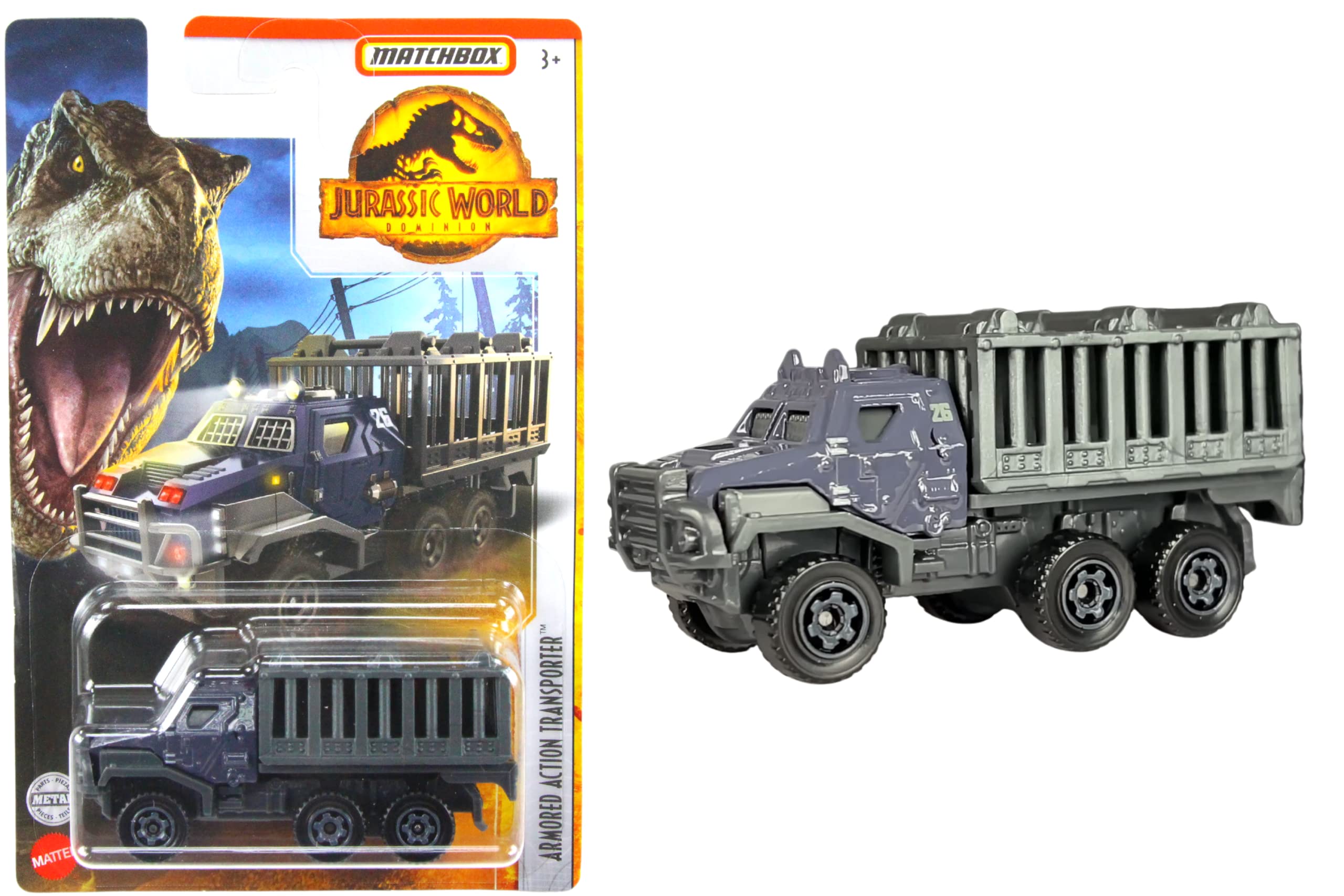 Matchbox Jurassic World Dominion FMW90 Diecast 1:64 Scale Vehicles - Armored Action Transporter HBH11