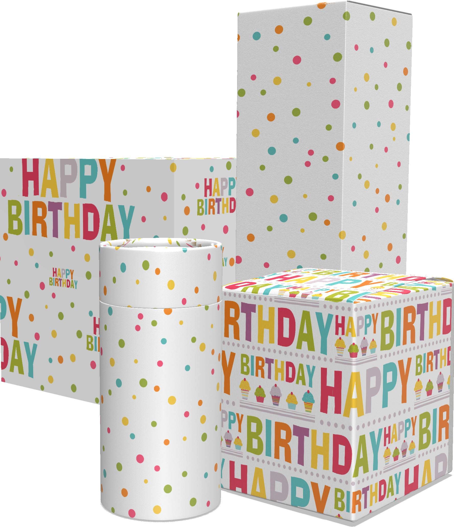 Birthday Wrapping Paper 6 Sheets 2 of each designs 10 Gift cards Gift wrap Paper for Presents Kids boys girls Female male 50cmx70cm 80gms thickness (Happy Birthday)