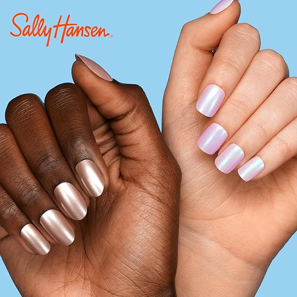 SALLY HANSEN SALON EFFECTS® PERFECT MANICURE, ON POINTE, PRESS ON NAILS, COFFIN SHAPED, NON-DAMAGING ADHESIVE TABS, FILE, AND ALCOHOL PAD INCLUDED