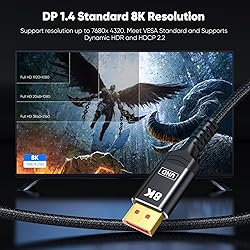 Capshi 2 Pack VESA Certified 1.4 DisplayPort Cable