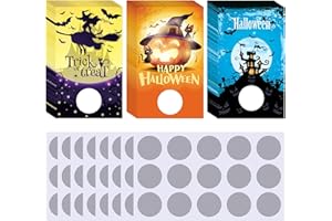 INKNOTE 120 PCS Halloween Scratch Off Cards 3 Styles DIY Blank Gift Certificates for Business Hair Beauty Makeup Salon Spa Restaurant DIY Coupon Theme Party