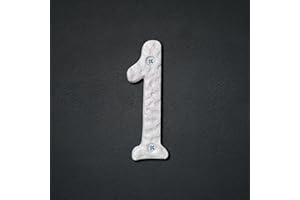 HOMUS House Address Numbers 4 Inch Height - Cast Iron House Number - Rustproof Silver Finish - Number 1
