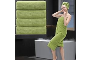 MAGGEA Bath Towel Set Oversized Bath Sheet 4 Pack-35x70 Extra Large Bathroom Towel,Soft Microfibers Towel Set Fluffy Bath Sheet Towel, 600GSM Highly Absorbent Quick Dry Towel Hotel Luxury Shower Towel,Olive