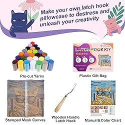 veirousa Orange Cat Latch Hook Kits for
