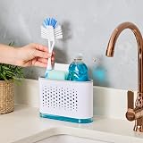 Minky Slimline Sink Tidy Caddy with Removable Drip Tray White/Light Grey view 2