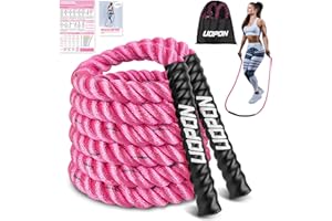 UOPON Weighted Jump Rope for Women, Heavy Skipping Rope for Exercise with Training Poster, 9.2FT Weight Fitness Jump Rope for Improve Strength, Building Muscle & Total Body Workout Equipment