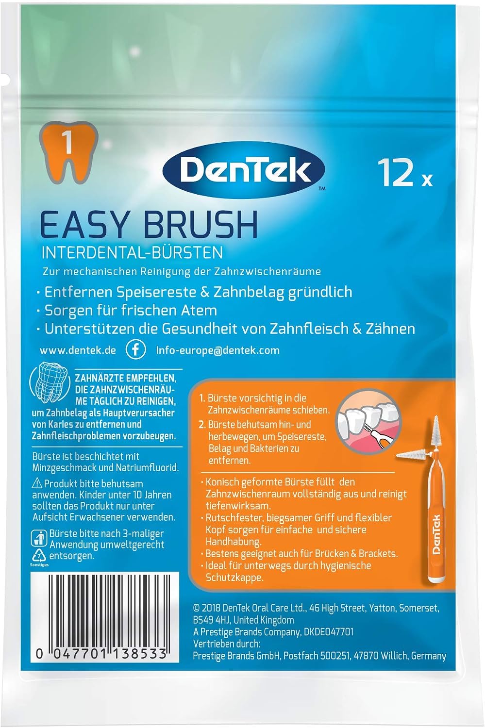 Dentek Easy Brush, Orange,white, 12 count (Pack of 1) - Image 4