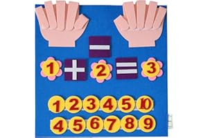 LUFMWCWD Montessori Learning Toddler Felt Educational Toy Finger Number Learning Counting Math Felt Board Preschool Manipulatives Travel Game Addition Subtraction 3+ Year Old Gift Activity Kindergarten, Blue