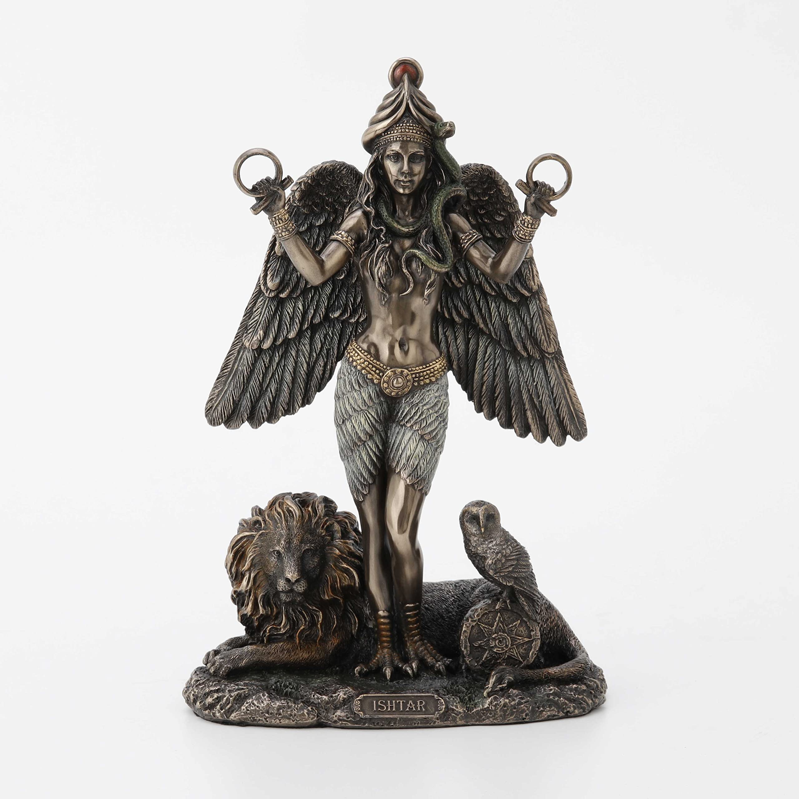 Photo 1 of Veronese Design 8 5/8" Ishtar The Mesopotamian Queen of Heaven Cold Cast Resin Antique Bronze Finish Sculpture Altar Statue Wiccan Decoration Pagan Gifts