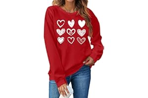 LHBNK Valentines Day Sweatshirt Women Love Heart Shirts Valentine Pullover Long Sleeve Tops