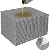 Tottist 100PC Oil Absorbent Pads | 13"x10" Meltblown Polypropylene Mats, Hand-Tear Lines for Automotive &amp; Workshop | Vacuum Eco-Packaging, Reusable Spill Control