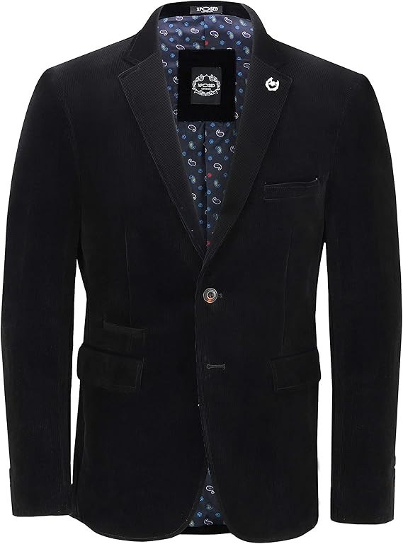 Xposed Mens Soft Corduroy Blazer Coat Vintage Retro Tailored Suit