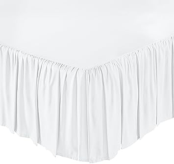 AmazonBasics Ruffled Bed Skirt - King, Bright White