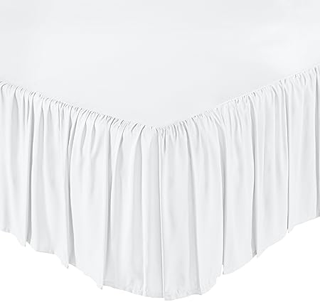 AmazonBasics Ruffled Bed Skirt - Full, Bright White