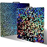 Sahvaim 3D Printer Build Plate for Bambu Lab P2S/A1/X1/X1C/X1E/X1/P1P/P1S,Flexible Double Sided Smooth PEY Build Plate,3D Printer Spring Steel Sheet Plate Removable Platform(PEY-Circle+PEY-Starry)