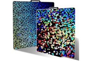 Sahvaim 3D Printer Build Plate for Bambu Lab A1/X1/X1C/X1E/X1/P1P/P1S,Flexible Double Sided Smooth PEY Build Plate,3D Printer Spring Steel Sheet Plate Removable Platform(PEY-Circle+PEY-Starry)