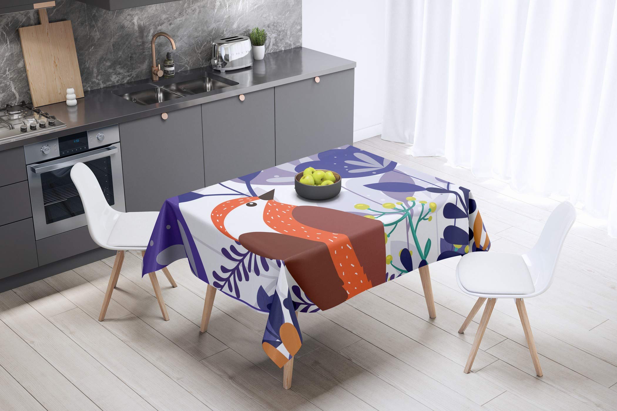 Bonamaison Kitchen Decoration, Tablecloth, 140cm x 140cm - Designed and Manufactured in Turkey
