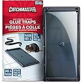 Catchmaster Rat, Snake and Mouse Traps 10Pk, Large Bulk Glue Rat Traps for Home, Adhesive Plastic Tray for Inside House, Snak