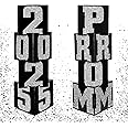 Queekay 8 Pcs Prom Column Standup Photo Booth Decorations 2025 Prom Backdrop Balloon Boxes Cardboard Decoration Column for Party College, 11.8 x 44.9 Inch(Silver, Black)