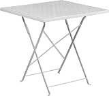 Flash Furniture 28" Square White Folding Patio Table - Indoor-Outdoor Use view 1