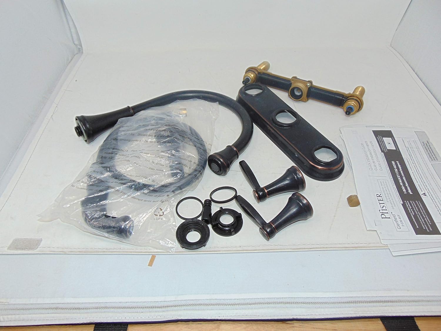 Pfister Glenfield Tuscan Bronze 2 Handle High Arc Kitchen Faucet