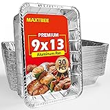 MAXTBEE Aluminum Pans Foil Pans, 30 Pack 9x13