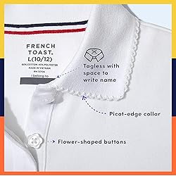 French Toast Girls' Short Sleeve Picot Collar Polo