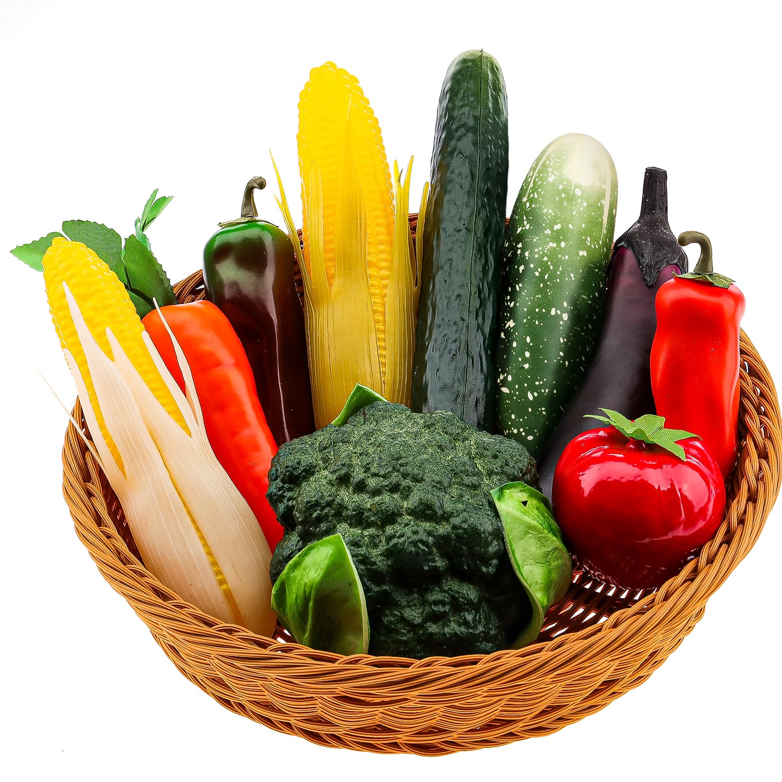 Meiwlong 10 PCS Artificial Realistic Vegetable Fake Display Photography Props Decoration Home Faux Plastic Fruit Model Garnish Christmas Festival