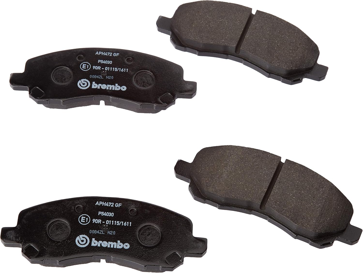 Brembo P54030 Front Disc Brake Pad - Set of 4, Black