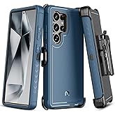 M MYBAT PRO Maverick Series for Samsung Galaxy S25 Ultra Case with Belt Clip Holster, 6.9 inch, Heavy Duty Military Grade Drop Protective Case w 360° Rotating Stand (No Screen Protector) Blue